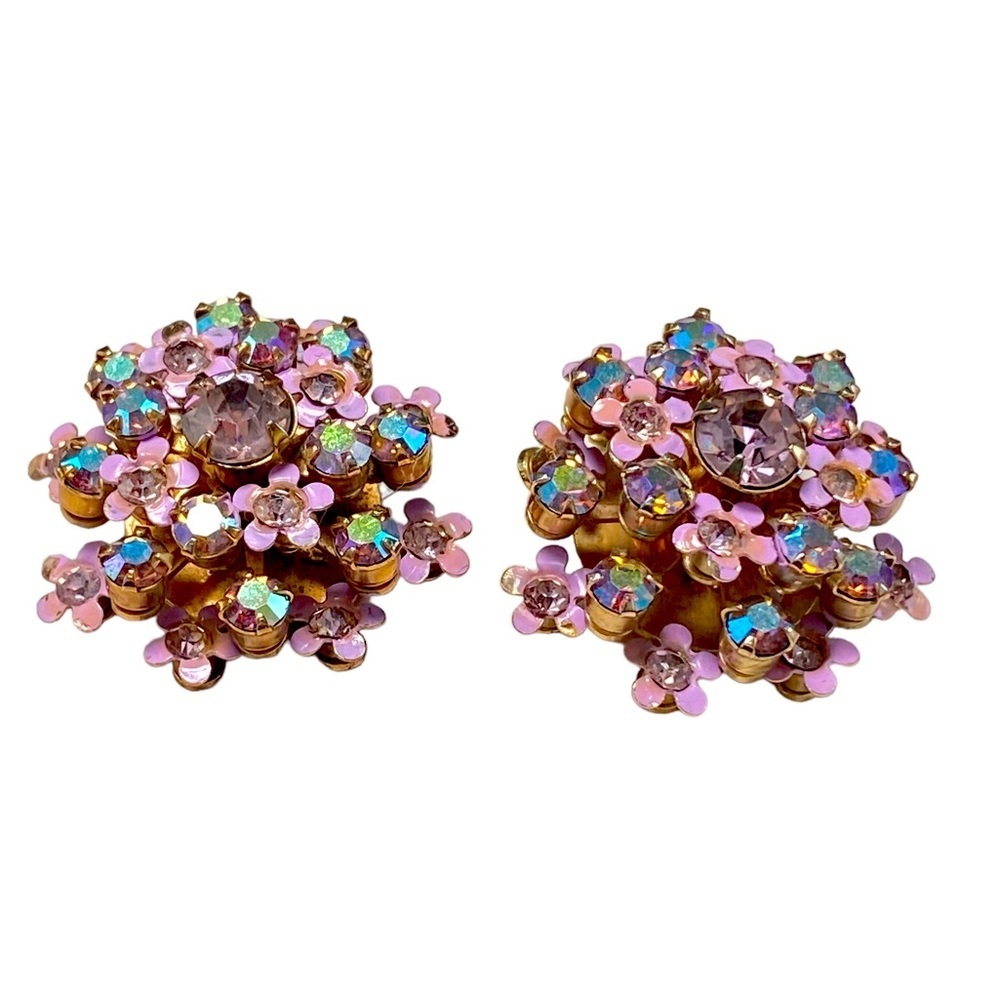 Albert Weiss vintage clip on earrings Austria Crystal